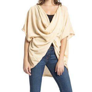 Save The Ocean Recycled Knit Twist Poncho, Ivory